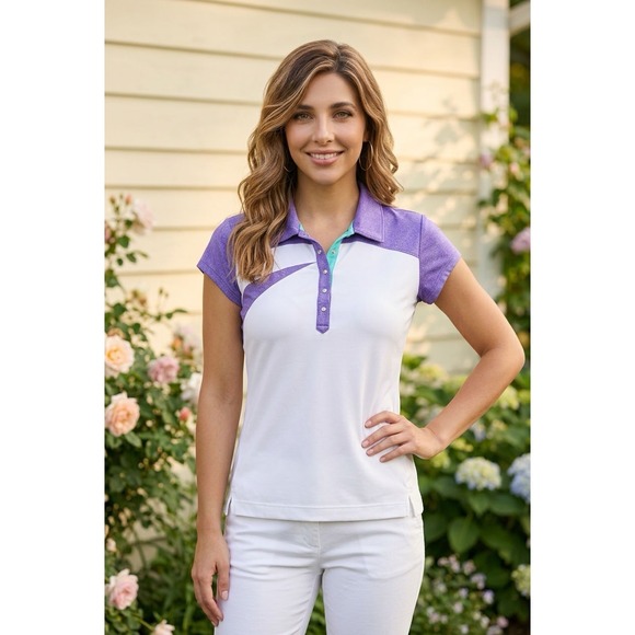 Tommy Armour Tops - Tommy Armour Women's Golf Polo Shirt Dry-Logic Purple Short Sleeve Size Medium
